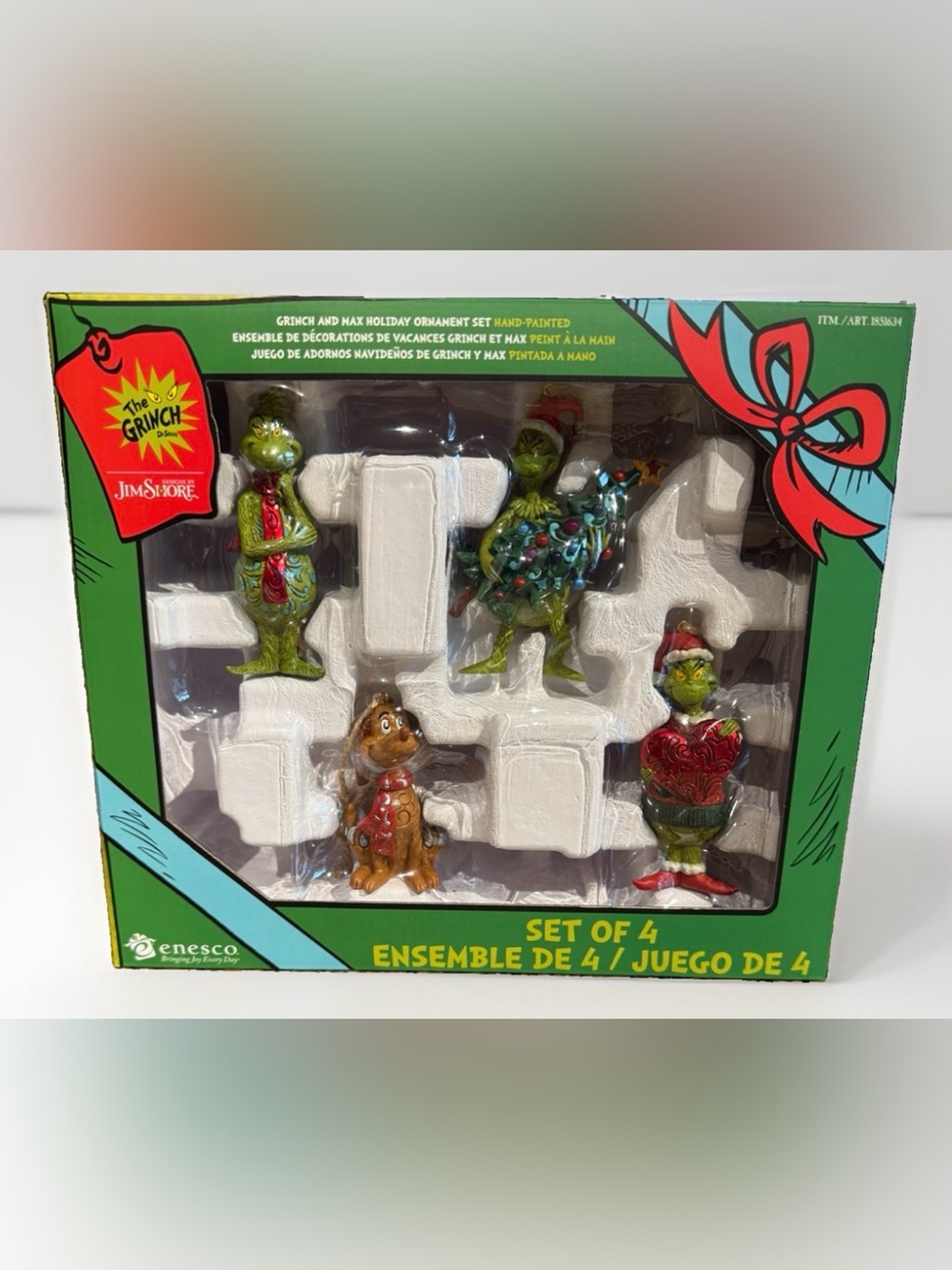 Jim Shore Grinch & Max Set of 4 Christmas Ornaments